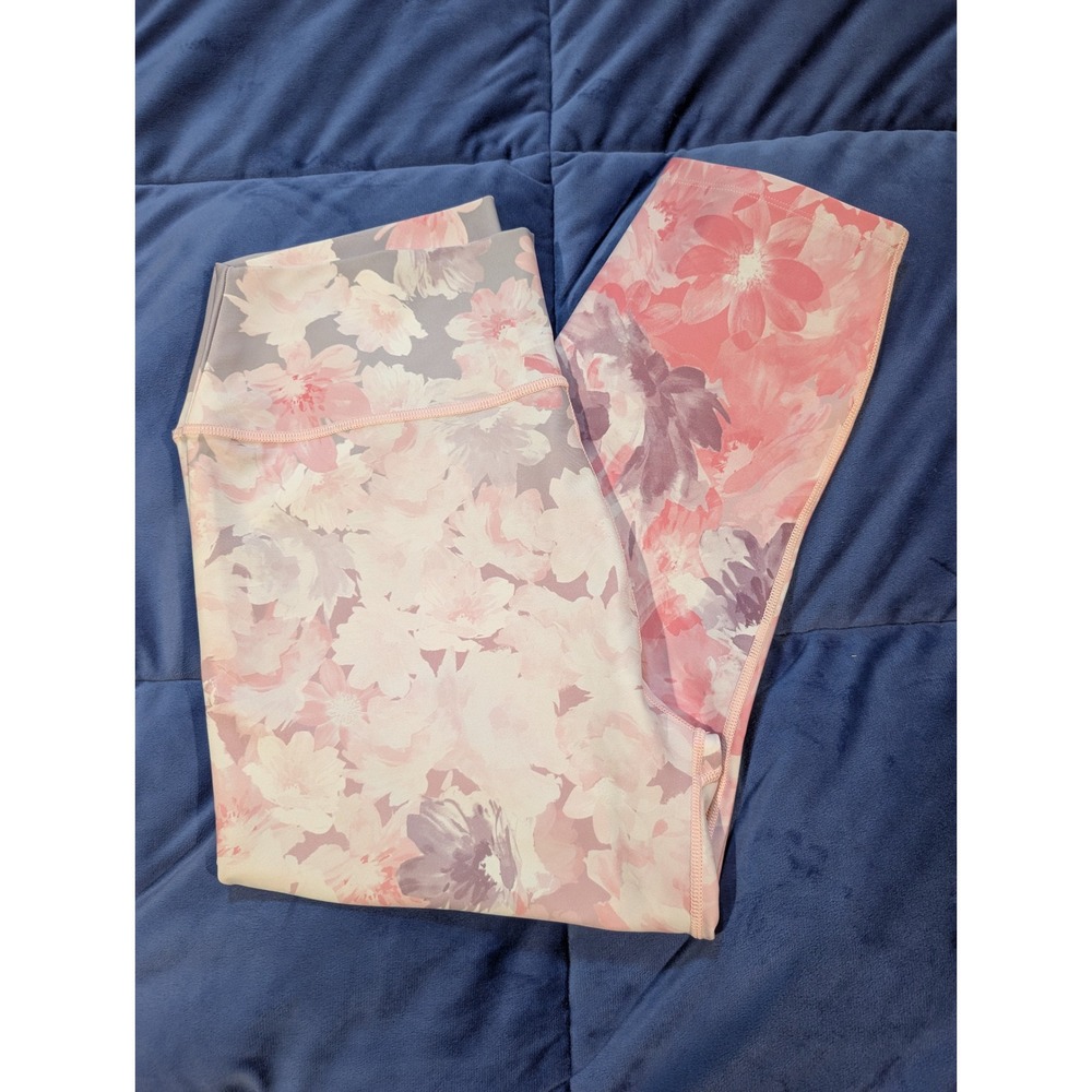 Wear It To Heart Camila‎ Floral Leggings Pink High Rise Cropped NWT - Size XL
